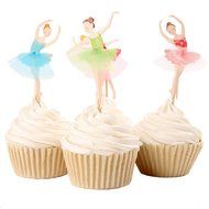 BETOP&reg; Set of 24 Pieces Cute Ballet Dancer Girls Fairy Peri Dessert Muffin Cupcake Toppers for Picnic Wedding...