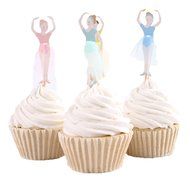 BETOP&reg; Set of 24 Pieces Cute Ballet Dancer Girls Fairy Peri Dessert Muffin Cupcake Toppers for Picnic Wedding... N2