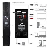 VM Audio EXAT31 Black Floorstanding Powered Bluetooth Tower Home Speakers Pair N3