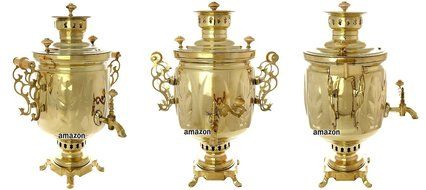 Wood and Coal Samovar. Russian National Traditions. Best Tea Kettle Pot. (5 Liter, Popular) N6