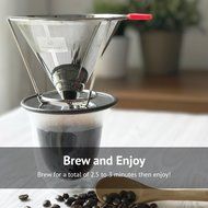 Pour Over Coffee Filter - Makes Richer Flavored Coffee - Reusable Cone Dripper Works with Chemex, Hario V60 and...
