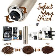 F&amp;L Essentials Manual Coffee Grinder | Conical Burr Grinder | Stainless Coffee Mill N2