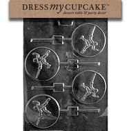 Dress My Cupcake Chocolate Candy Mold, Fencing Lollipop