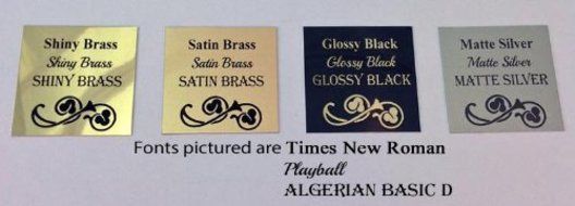 Personalized Laser Engraved Label Plate Service - 12x12 or Smaller N2