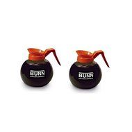 BUNN Glass Coffee Pot Decanter / Carafe - Set of 2 - Orange - Decaf - 12 Cup Capacity