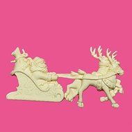 Silicone Mold DIY 3D Christmas Santa Claus Reindeer With Sled Fondant Cake Decorating Tools Chocolate Mold