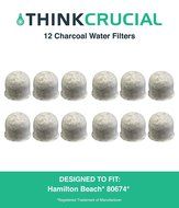 12 Hamilton Beach Charcoal Water Filters, Compare to Part # 80674, Designed &amp; Engineered by Crucial Coffee