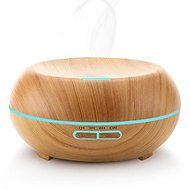 200ml Aromatherapy Essential Oil Diffuser with Color LED Lights - Wood Grain N3