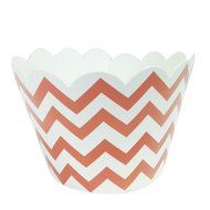 AllyDrew Standard Size Chevron Cupcake Wrappers (Set of 20), Orange