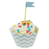 AllyDrew Standard Size Chevron Cupcake Wrappers (Set of 20), Orange N2
