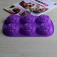 Sher Bakeware Silicone Rose Baking Molds for Chocolate Cake Jelly (Random Colors)