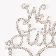 We Still Do Cake Topper, Gold Anniversary or Vow Renewal Rhinestone Decoration (Gold) N3