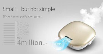 Antech Mini Car Anion Air Purifier, Car Negative Ion Freshener With Car Cigarette Lighter