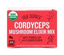 Four Sigmatic Cordyceps Mushroom Elixir Drink Mix (20 Count) &ndash; Natural, Organic Superfood &ndash; Pre-Workout Booster