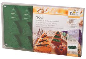Birkmann Mini Noel Christmas Tree Silicone Baking Mold, Green, 15 Cavity