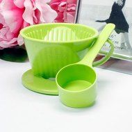 New 1-2 Cup Follicular Coffee dripper Latte Expresso Plastic Filter Espresso maker, Red, Yellow, Green (Green)