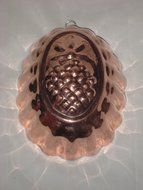 Vintage Revere Ware Coppertone Oval Pineapple Jell-o Pate Mold w/ Hanging Loop N2