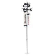 Relaxdays Garden Weather Station With Rain Gauge Wind Direction Indicator Wind Vane 150 cm N2