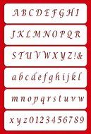 Designer Stencils C045 Alphabet Cake Stencil, Beige/semi-transparent