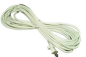 Oreck Genuine Upright Vacuum Cleaner Power Cord, 30 ft, 18/2 wire, 2 prong, SJT, color white