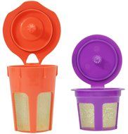 FANOR 24K Gold Reusable K Cup and K Carafe Coffee Filter Pod Combo- Accessories for Keurig 2.0 K200, K300, K400...