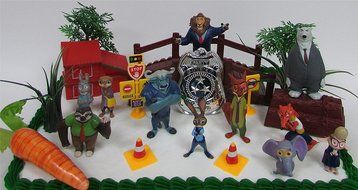 ZOOTOPIA 20 Piece Birthday CAKE Topper Set Featuring Judy Hopps, Nick Wilde, Major Lionhart - Themed Decorative...