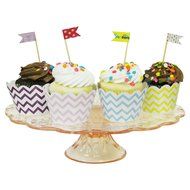 AllyDrew Standard Size Chevron Cupcake Wrappers (Set of 20), Orange N4