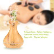 TOMSHINE 400ml Cool Mist Air Humidifier Ultrasonic Aroma Essential Oil Diffuser Wood-Grain 7 Color Changing Light... N2