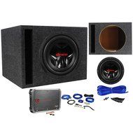 JVC CS-G1210 12" 1200W Sub+Vented Box+RXA-T1 1500W 2 Channel Amplifier+Amp Kit