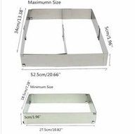 Stainless Steel Adjustable Rectangle Mousse Cake Ring 6-12 Inch