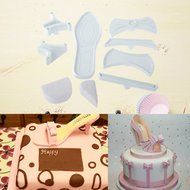 C-Pioneer Set of 9 Lady High-Heeled Shoe Plastic Sandal Fondant Cake Baking Mould Mold