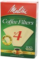 Melitta USA 624602 No. 4 Cone Natural Brown Paper Coffee Filter