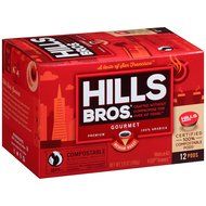 Hills Bros Coffee Gourmet Medium Roast, 12 Compostable Single Serve Cups, 3.8 Ounce N19