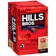 Hills Bros Coffee Gourmet Medium Roast, 12 Compostable Single Serve Cups, 3.8 Ounce N20