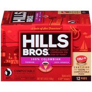 Hills Bros Coffee Gourmet Medium Roast, 12 Compostable Single Serve Cups, 3.8 Ounce N22