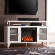Corine Media Electric Fireplace Console, for TV's up to 60", White, Southern Enterprises