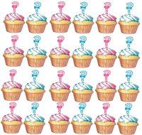 Gender Reveal ? Cupcake Toppers -24 Pack