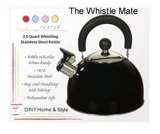 Stainless Steel Whistling Kettle 2.5qt/2.37l Hot Water Tea Stovetop Black