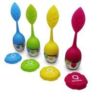 Qwessi 4-Pack Silicone Tea Infuser Handle Stainless Steel Strainer filter Infuser with Drip Tray for Loose Leaf...