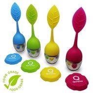 Qwessi 4-Pack Silicone Tea Infuser Handle Stainless Steel Strainer filter Infuser with Drip Tray for Loose Leaf... N2