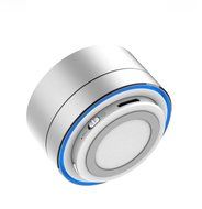Generic Aluminum Wireless Bluetooth Speaker Calls Handsfree TF Card Music Bass Subwoofer Stereo Speaker Silver