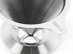 Paperless Pour Over Coffee Dripper with Coffee Scoop, Stainless Steel double mesh Reusable Pour Over Coffee Filter... N2
