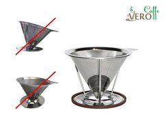 Pour Over Coffee Dripper / Maker - Stainless Steel with Clever Cone Design - Reusable / Washable Paperless Filter...