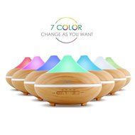 Aiho Deik Essential Oil Diffuser, 200ml Wood Grain Cool Mist Humidifier, 4 Timer Modes &amp; 7 Color LED with Auto... N5