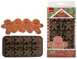 Handstand Kitchen Chocolate Factory Gingerbread Man Silicone Holiday Chocolate Mold with Recipe Cards