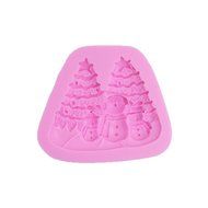 Holdding Fondant Cake Christmas Trees and Snowmen Silicone Mold for DIY Cake Decorating/A lovely Tiny Mold Making... N3