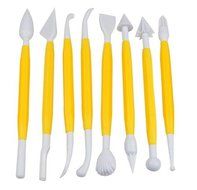 SODIAL- 8Pcs Cake Fondant&amp;Gumpaste Decorating Modeling Tools Set, 16 Designs