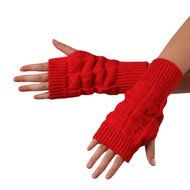 Knitted Fringe Warm Gloves,Morecome Women Girl Diamond knitted gloves (Black)