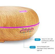 200ml Aromatherapy Essential Oil Diffuser with Color LED Lights - Wood Grain N4