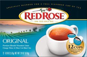 Red Rose Original Black Tea - Single Serve Cups - 1 Box of 12 Cups